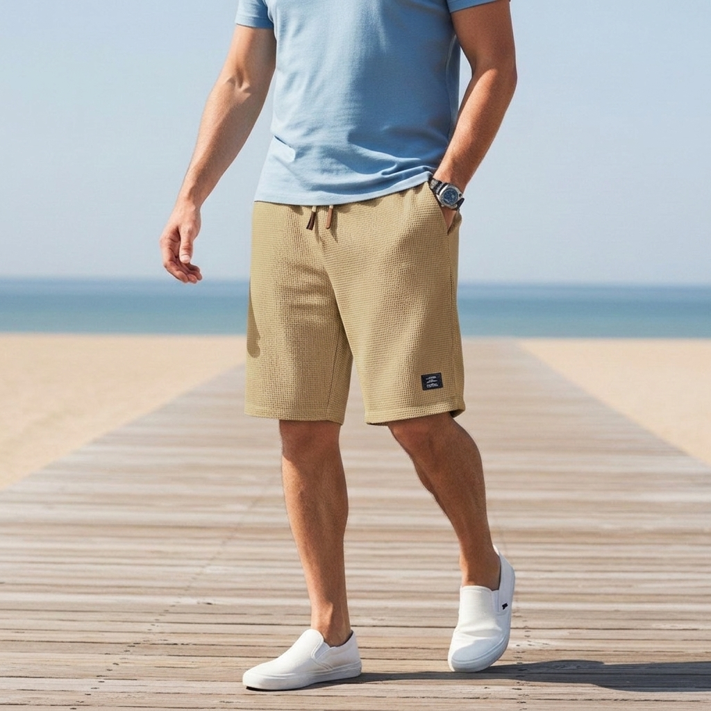 Men's Relaxed-Fit Woven Shorts - Drawstring Waist Summer Casual