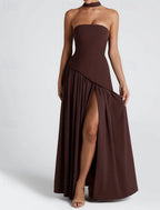Farah | Strapless High-Slit Maxi Cocktail Dresses for Women