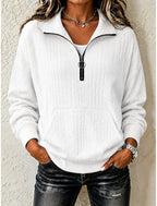 Elisa | Cable Knit Quarter-Zip Cardigan Pullover for Women