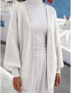 Florence | Ribbed Knit Longline Open-Front Cardigan for Women
