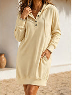 Felicia | Snowcoming Dress Hooded Shift Mini Dress for Women