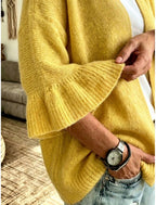 Franziska | Ribbed Open-Front Ruffle-Sleeve Cardigan for Women