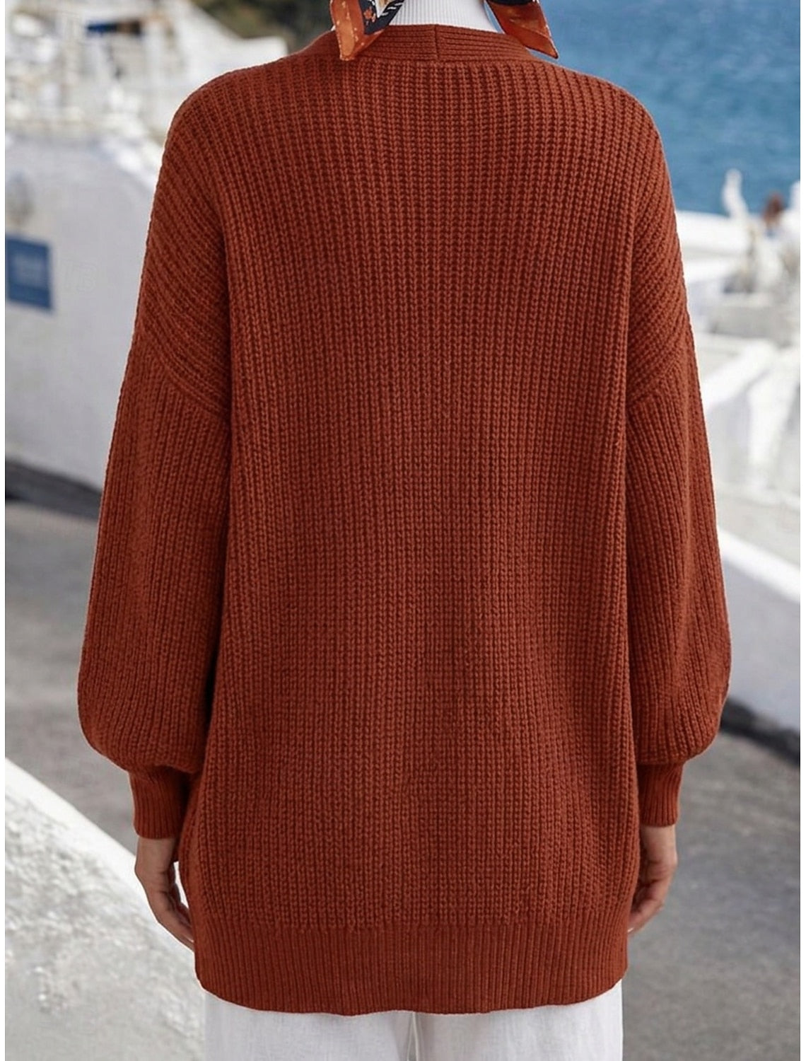 Florence | Ribbed Knit Longline Open-Front Cardigan for Women