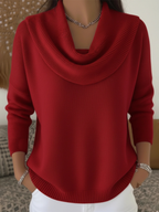 Nadine | Women's Waterfall-Neck Sweater Relaxed-Fit Knit