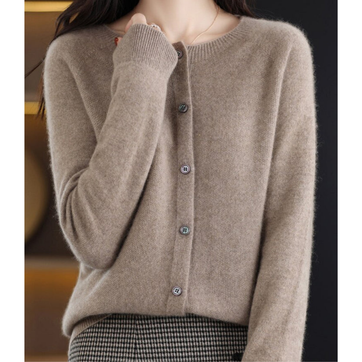 Karin | Button-Front V-Neck Knit Cardigan for Women