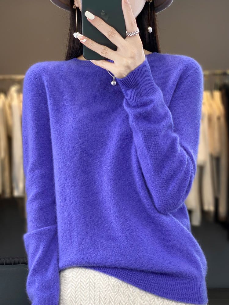 Nadalie | Ribbed Crew Neck Oversized Pullover Sweater for Women