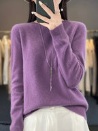 Nadalie | Ribbed Crew Neck Oversized Pullover Sweater for Women