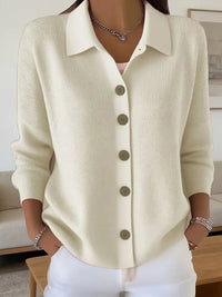 Janne | V-Neck Button-Front Cardigan with Round Buttons