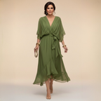 Margot | V-Neck Waist-Tie Maxi Dress for Women