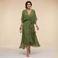 Margot | V-Neck Waist-Tie Maxi Dress for Women