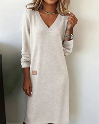 Maren | V-Neck Long Sleeve Midi Dress with Pockets for Women