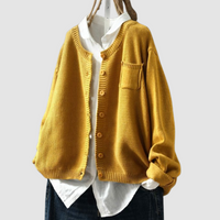Talma | V-Neck Button-Front Knit Cardigan with Chest Pocket