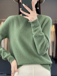 Nadalie | Ribbed Crew Neck Oversized Pullover Sweater for Women
