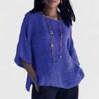 Talia | Women's Relaxed-Fit Round Neck Blouse – Weekend Errands
