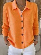 Janne | V-Neck Button-Front Cardigan with Round Buttons