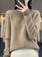 Nadalie | Ribbed Crew Neck Oversized Pullover Sweater for Women