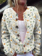 Juliette | Vintage Floral Button-Front Cardigan for Women