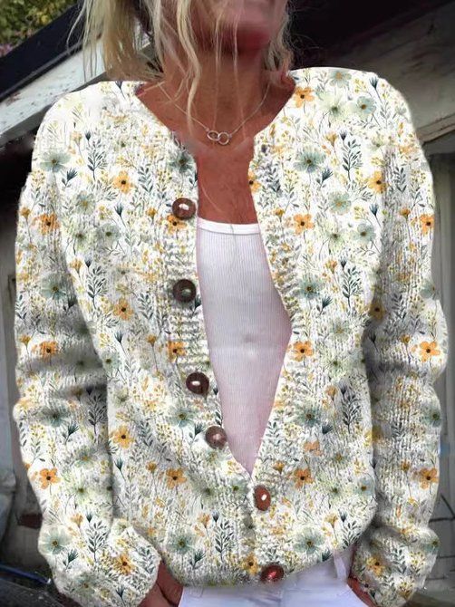 Juliette | Vintage Floral Button-Front Cardigan for Women