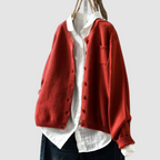Talma | V-Neck Button-Front Knit Cardigan with Chest Pocket