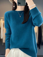 Nadalie | Ribbed Crew Neck Oversized Pullover Sweater for Women