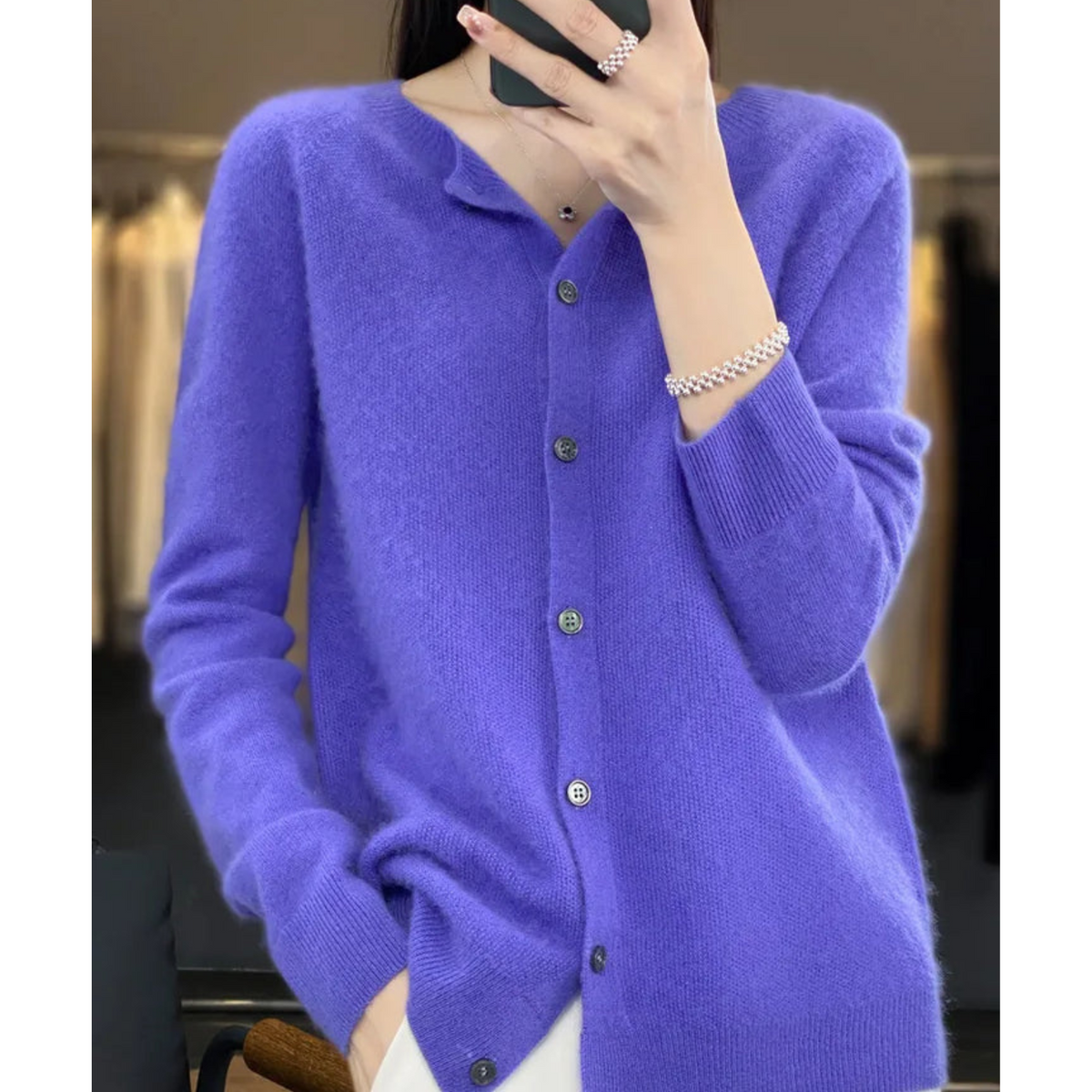 Karin | Button-Front V-Neck Knit Cardigan for Women