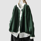 Talma | V-Neck Button-Front Knit Cardigan with Chest Pocket