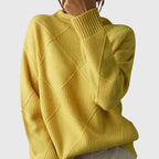 Sabrina | Women's Turtleneck Sweater Ribbed Geometric Knit