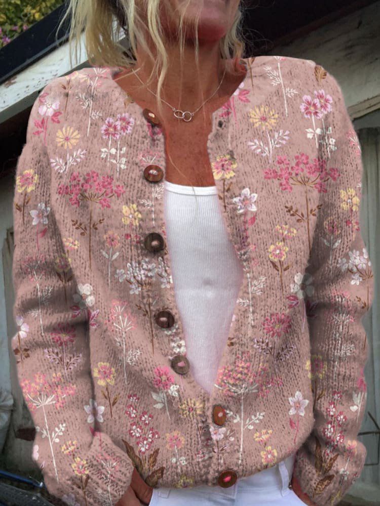 Juliette | Vintage Floral Button-Front Cardigan for Women