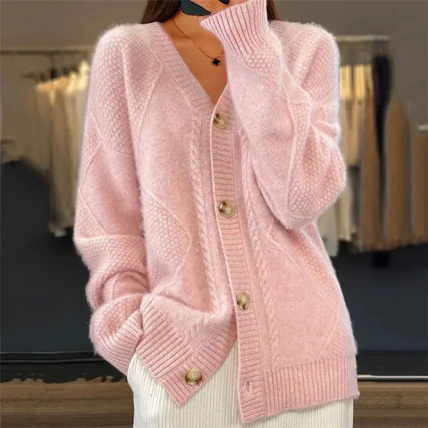 Josefien | Ribbed Button-Front Cardigan with Long Sleeve