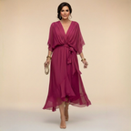 Margot | V-Neck Waist-Tie Maxi Dress for Women