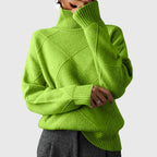 Sabrina | Women's Turtleneck Sweater Ribbed Geometric Knit