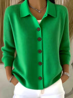 Janne | V-Neck Button-Front Cardigan with Round Buttons