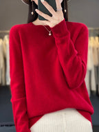 Nadalie | Ribbed Crew Neck Oversized Pullover Sweater for Women