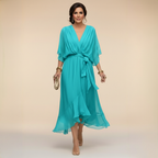 Margot | V-Neck Waist-Tie Maxi Dress for Women