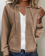 Marit | Zip-Up Cardigan with Pockets and Drawstring Hem for Women