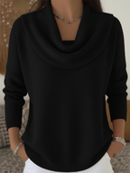 Nadine | Women's Waterfall-Neck Sweater Relaxed-Fit Knit