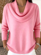 Nadine | Women's Waterfall-Neck Sweater Relaxed-Fit Knit