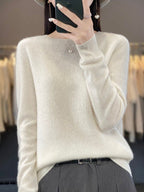 Nadalie | Ribbed Crew Neck Oversized Pullover Sweater for Women