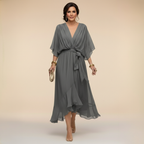 Margot | V-Neck Waist-Tie Maxi Dress for Women