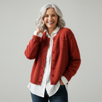 Talma | V-Neck Button-Front Knit Cardigan with Chest Pocket