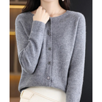 Karin | Button-Front V-Neck Knit Cardigan for Women