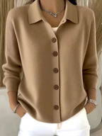 Janne | V-Neck Button-Front Cardigan with Round Buttons
