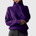 Sabrina | Women's Turtleneck Sweater Ribbed Geometric Knit