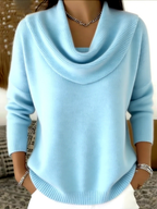 Nadine | Women's Waterfall-Neck Sweater Relaxed-Fit Knit