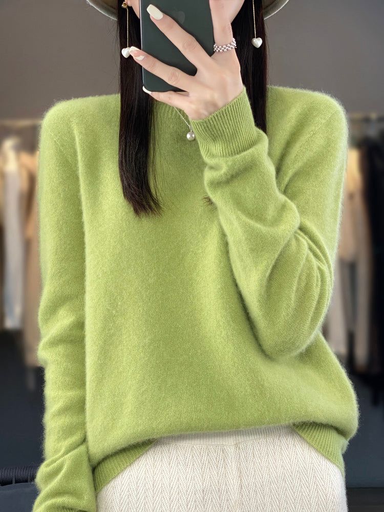 Nadalie | Ribbed Crew Neck Oversized Pullover Sweater for Women