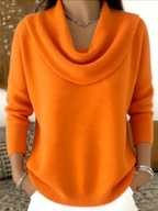 Nadine | Women's Waterfall-Neck Sweater Relaxed-Fit Knit
