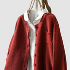 Talma | V-Neck Button-Front Knit Cardigan with Chest Pocket