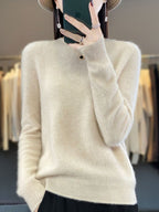 Nadalie | Ribbed Crew Neck Oversized Pullover Sweater for Women