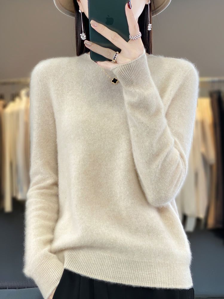 Nadalie | Ribbed Crew Neck Oversized Pullover Sweater for Women