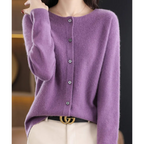 Karin | Button-Front V-Neck Knit Cardigan for Women